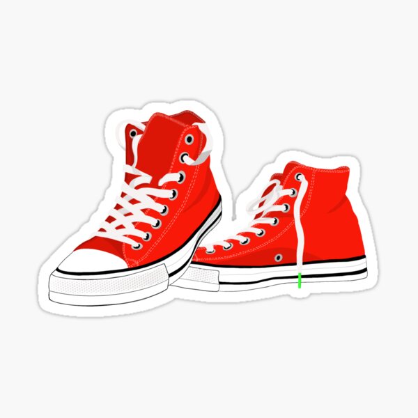 Item preview, Red High-Top Canvas Sneakers designed and sold by Sfumata Illustration.