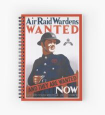 Vintage UK T-Shirt British WW2 Military War Air Raid Poster Spiral Notebook