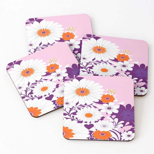 Item preview, White Orange Violet Flowers in a Beautiful Arrangement designed and sold by deniselynnimage.