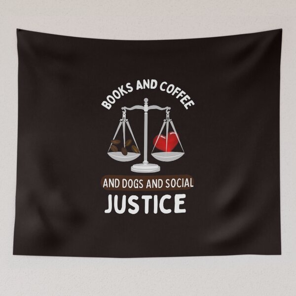 Item preview, books and coffee and dogs and social justice T-shirt  designed and sold by todoAwesome.