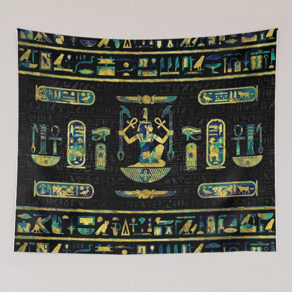 Item preview, Egyptian  Gold and Blue Marble Ornament designed and sold by k9printart.