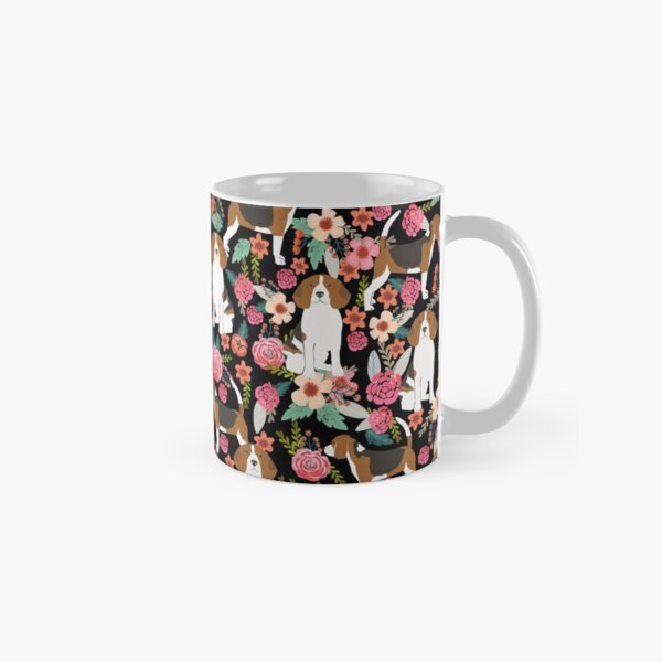 Beagle floral dog breed pattern pet gifts for beagle owners must have beagles Classic Mug
