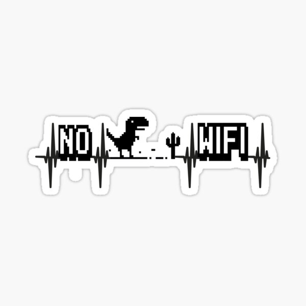 Offline - Unable to connect to the internet - Dino Game Sticker Sticker  for Sale by FoxBrother