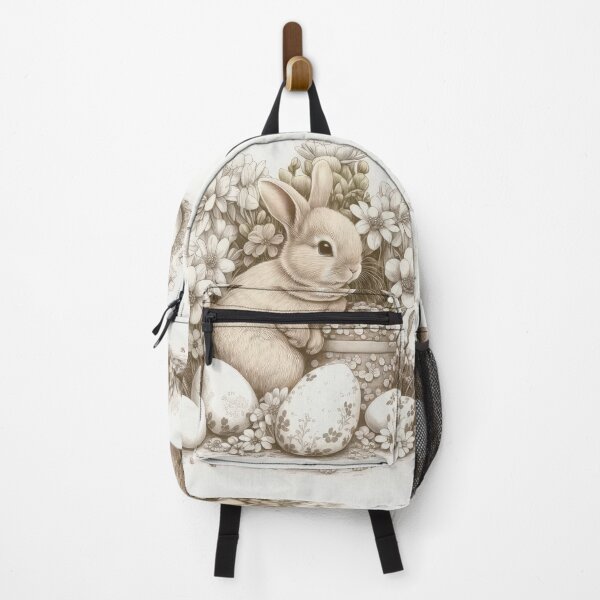 Item preview, Easter Bunny and Egg with Flowers Vintage Style designed and sold by Aurora Hues.