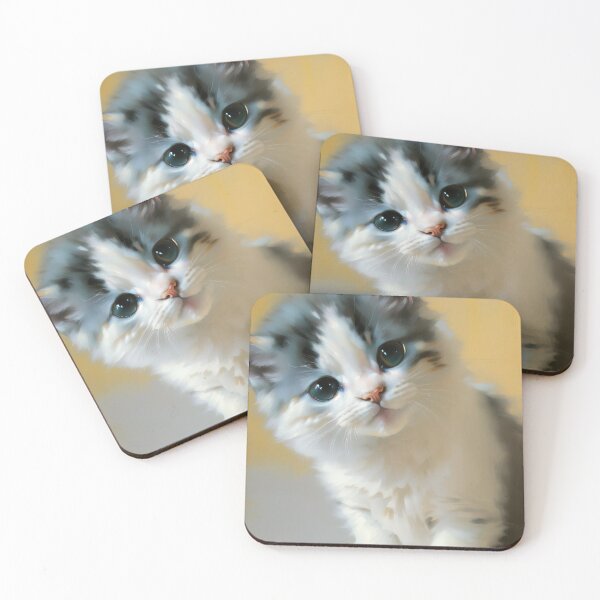 Item preview, Feline Whimsy: A playful kitty oil painting designed and sold by KH-GardenEden.