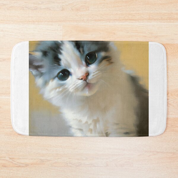 Item preview, Feline Whimsy: A playful kitty oil painting designed and sold by KH-GardenEden.