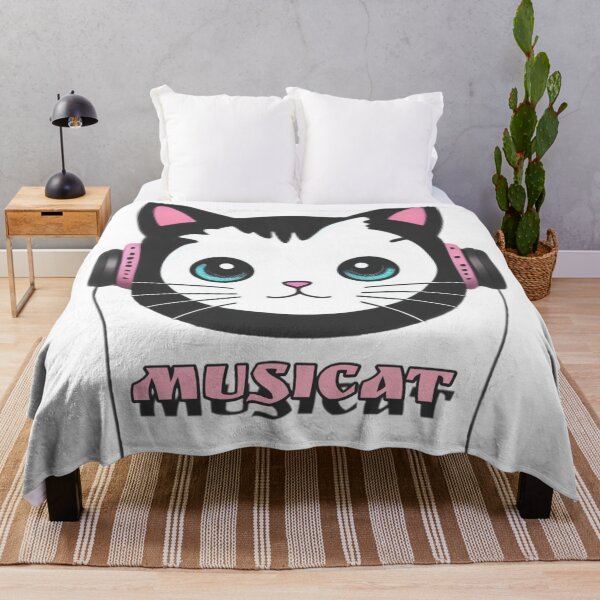 Item preview, Cat - Musicat Musical Cat Wearing Headphones Kitten Music Kawaii V29 designed and sold by DreamingAwake1.