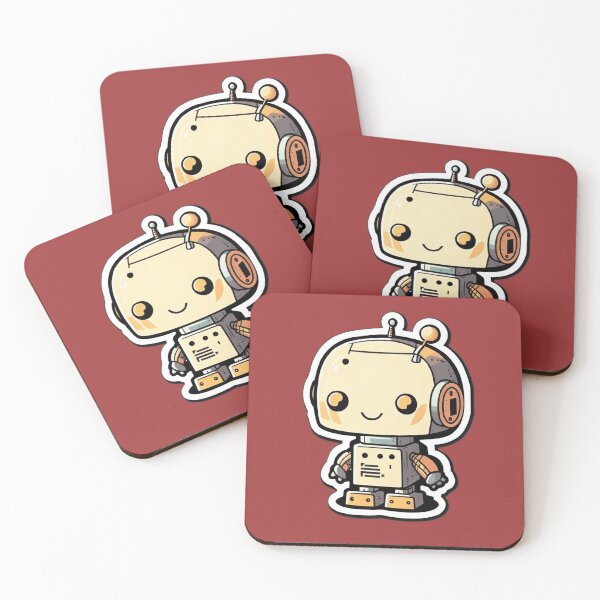 Item preview, Adorable Tech-Inspired Design - Simple Color Kawaii Character - Robot Just Smiling designed and sold by Robotkovo.