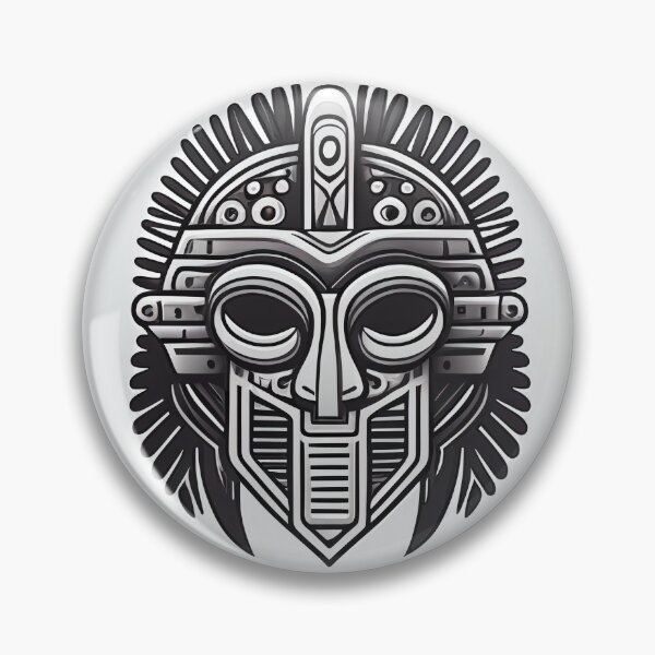 Item preview, Circuitry-Inspired Kawaii Egyptian Mask - B&W Line Art Illustration designed and sold by AInspiredCO.