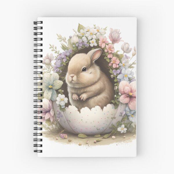 Item preview, Easter Bunny and Egg with Flowers Vintage Style designed and sold by Aurora Hues.