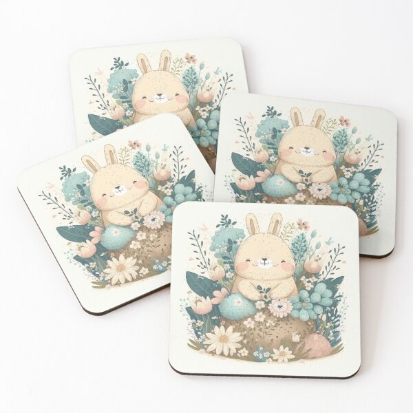 Item preview, Easter Bunny and Egg with Flowers Vintage Style designed and sold by Aurora Hues.