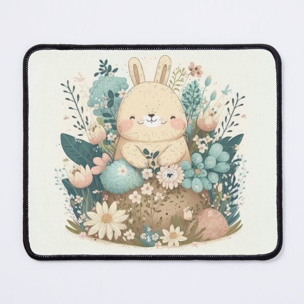 Item preview, Easter Bunny and Egg with Flowers Vintage Style designed and sold by Aurora Hues.