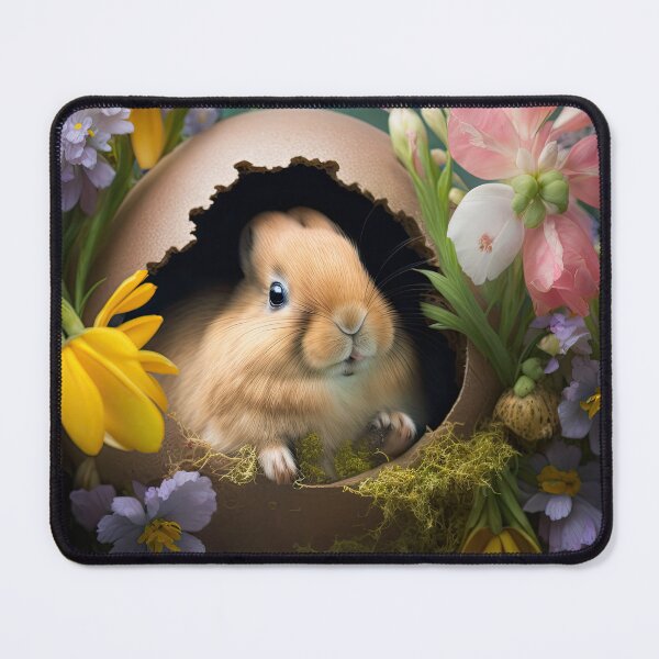 Item preview, Easter Bunny and Egg with Colorful Flowers designed and sold by Aurora Hues.
