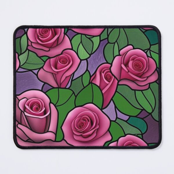 Item preview, Stained Glass Pattern of Roses and Foliage designed and sold by Greenbaby.
