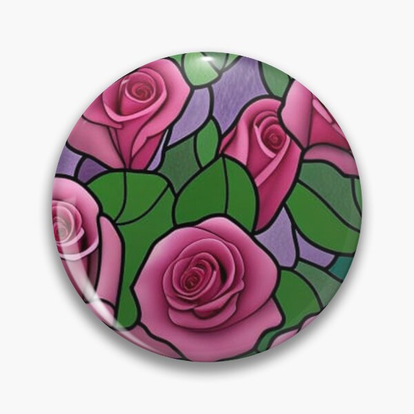 Item preview, Stained Glass Pattern of Roses and Foliage designed and sold by Greenbaby.