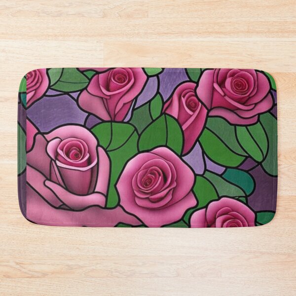 Item preview, Stained Glass Pattern of Roses and Foliage designed and sold by Greenbaby.