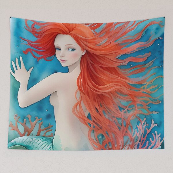 Item preview, Mermaid with Long flowy hair designed and sold by christineiris.