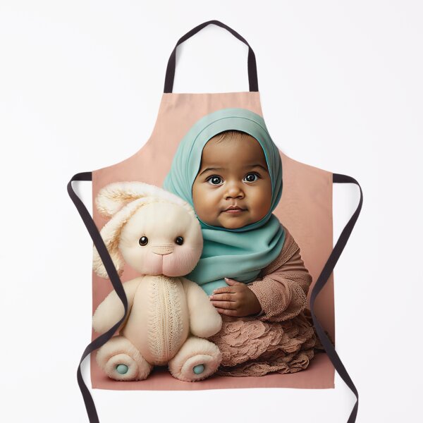 Item preview, Baby girl in the blue hijab with bunny | Cute Muslim baby designed and sold by oliviasunrise.