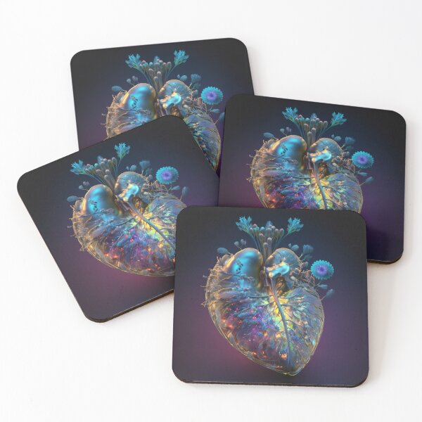 Item preview, Fractal energy heart with flowers inside designed and sold by oliviasunrise.