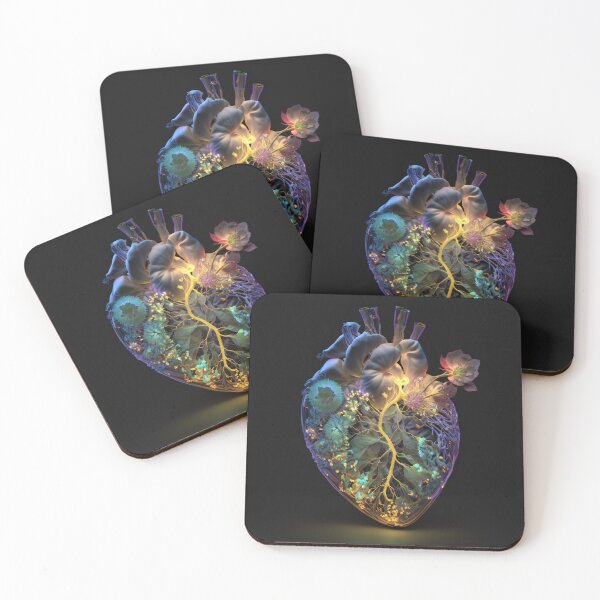 Item preview, Fractal energy heart with flowers inside designed and sold by oliviasunrise.