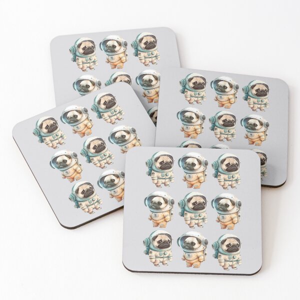 Item preview, Pug dogs astronauts patterns designed and sold by Astralia.