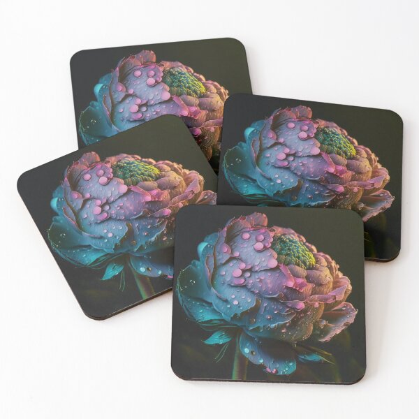 Artikelvorschau, Pfingstrosenblume mit Wassertropfen entworfen und verkauft von oliviasunrise.