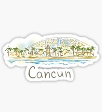 Cancun Panorama at night Sticker