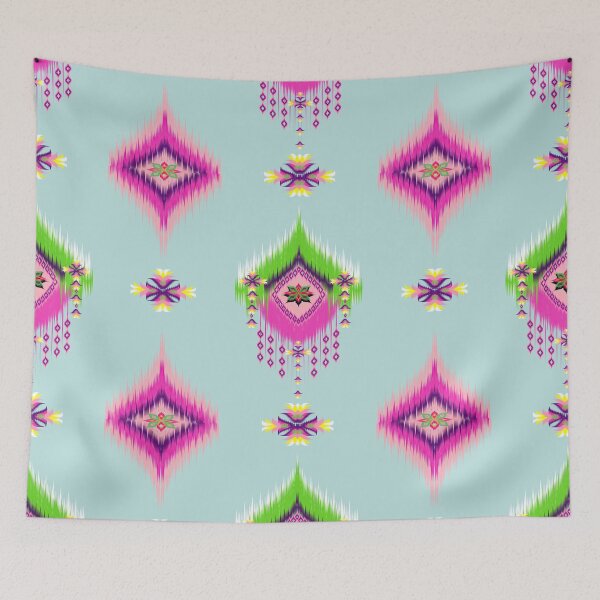 Item preview, Flower chandelier curtain ikat designed and sold by Muemai88.