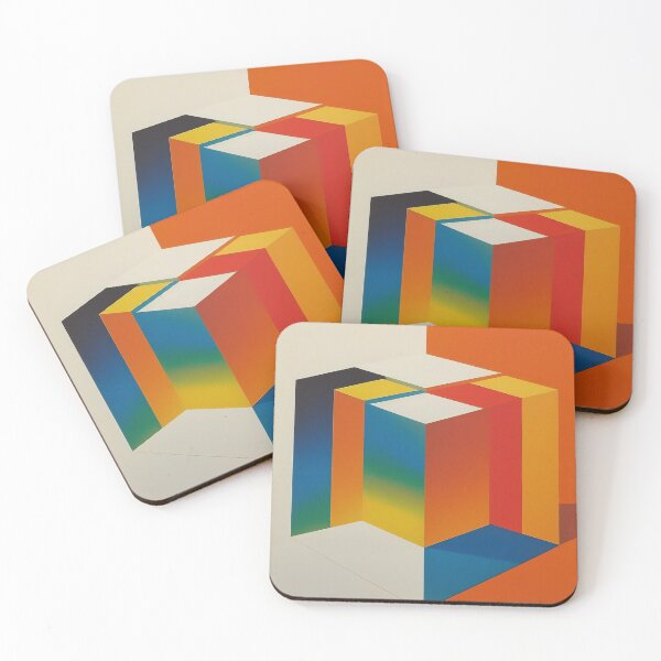 Item preview, Retro 70s Geometric Abstract Supergraphics Cube designed and sold by spacefogdesign.