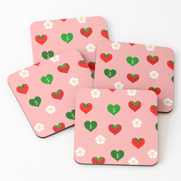 Item preview, heart shaped strawberry floral pink  designed and sold by Gossip Rag.