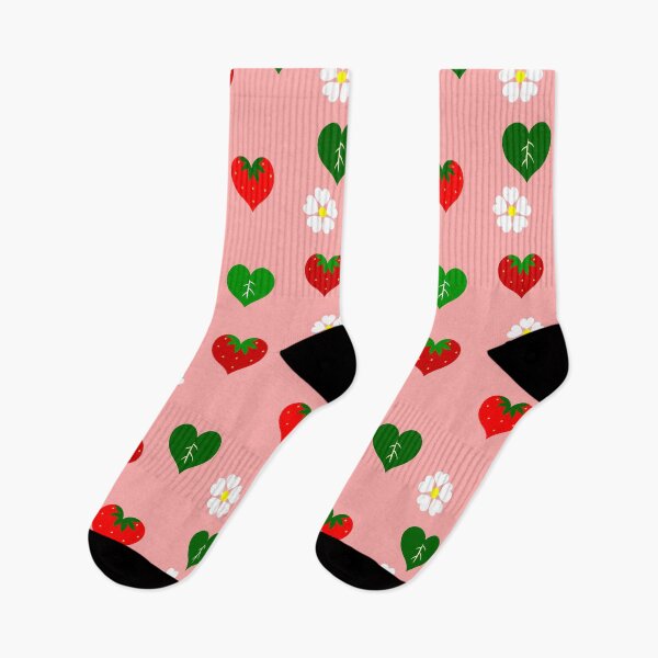 Item preview, heart shaped strawberry floral pink  designed and sold by Gossip Rag.