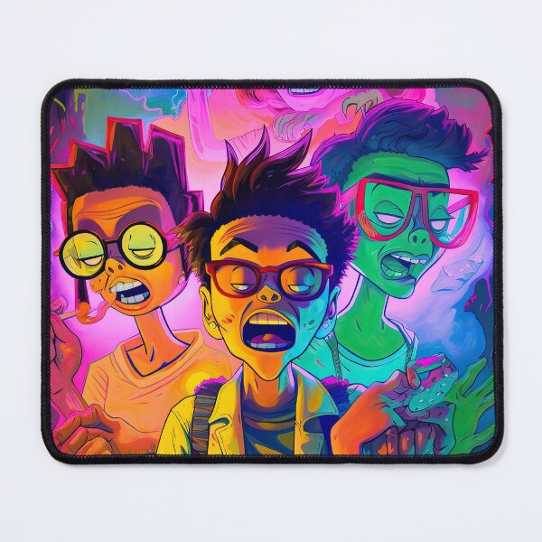 Item preview, Vibrant Watercolor Painting of Big Mouth Characters in Cinematic Style designed and sold by THC Studios.