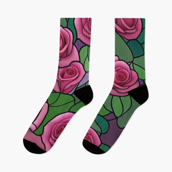 Item preview, Stained Glass Pattern of Roses and Foliage designed and sold by Greenbaby.
