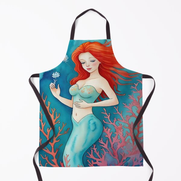 Item preview, Red Haired Mermaid holding flower designed and sold by christineiris.