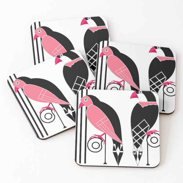Item preview, Art Deco Birds ......Pink and Black designed and sold by CristalleLisa.