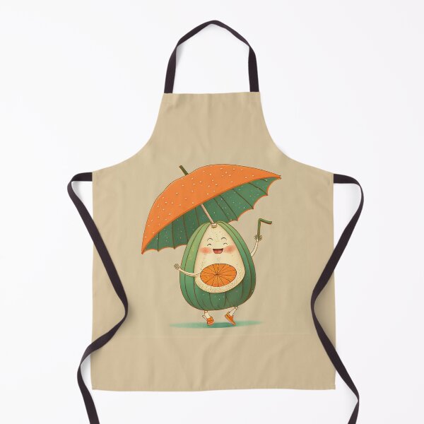 Item preview, Kawaii Papaya Smiling and Holding an Umbrella designed and sold by Aurora Hues.