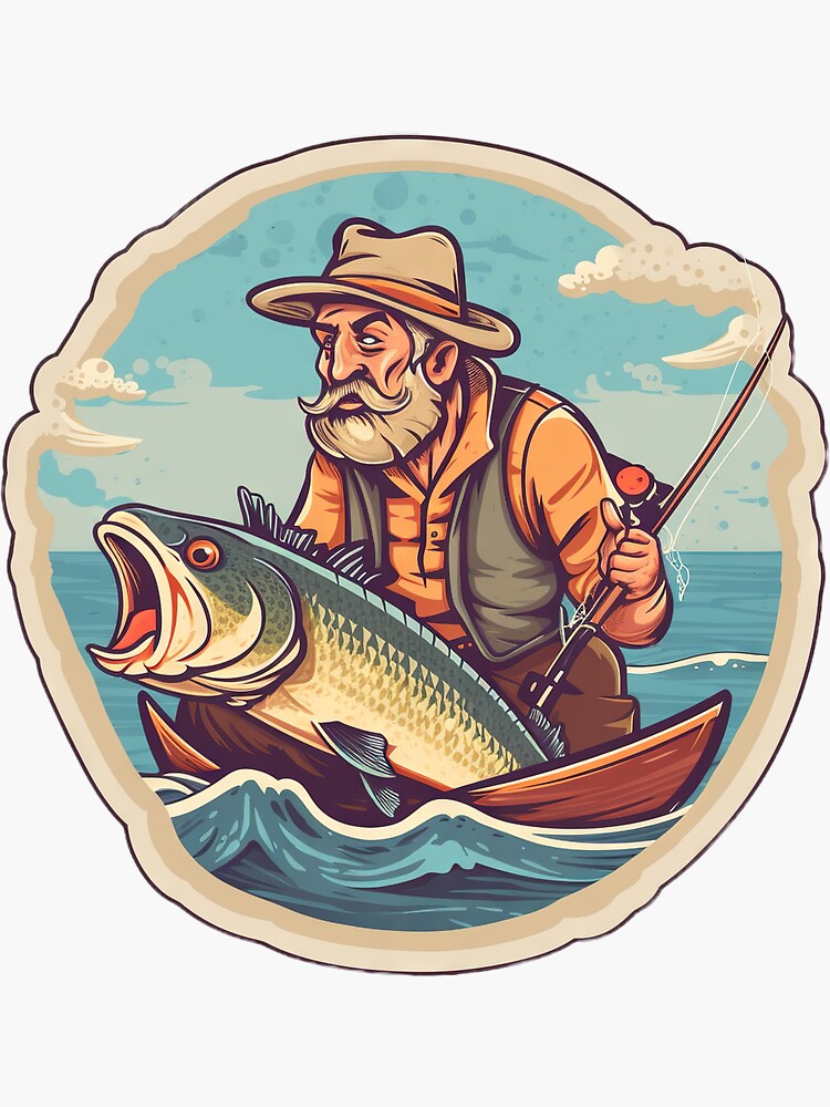 Fisherman Fishing Man Fishing' Sticker
