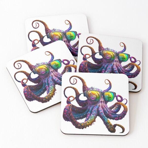 Item preview, Colorful Psychedelic Octopus With Sunglasses designed and sold by unthinkabletees.