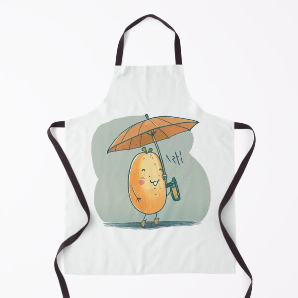 Item preview, Kawaii Papaya Smiling and Holding an Umbrella designed and sold by Aurora Hues.
