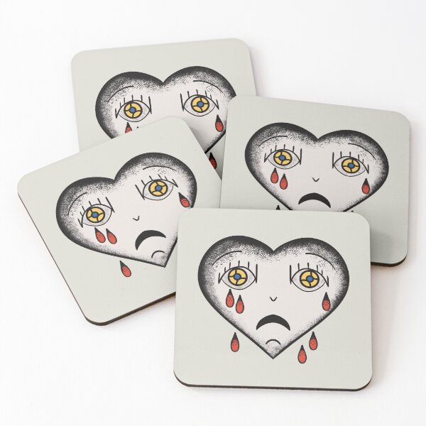 Item preview, crying heart tattoo white version  designed and sold by lapyear.