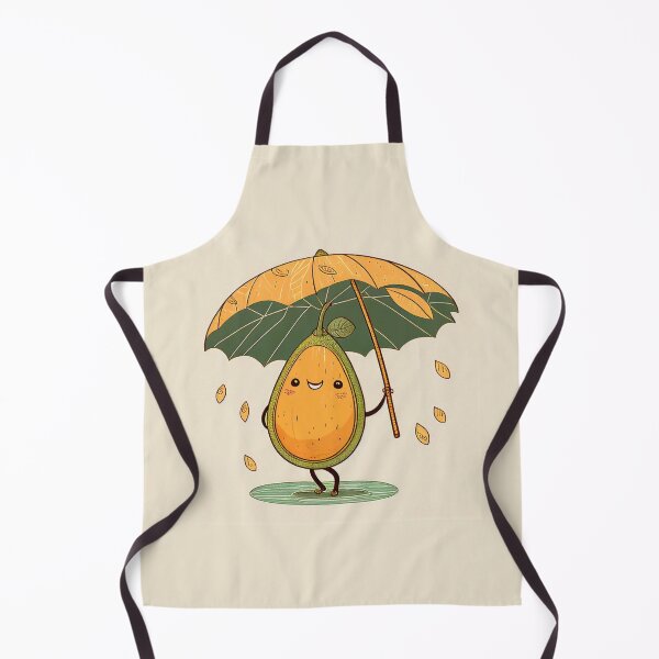 Item preview, Kawaii Papaya Smiling and Holding an Umbrella designed and sold by Aurora Hues.
