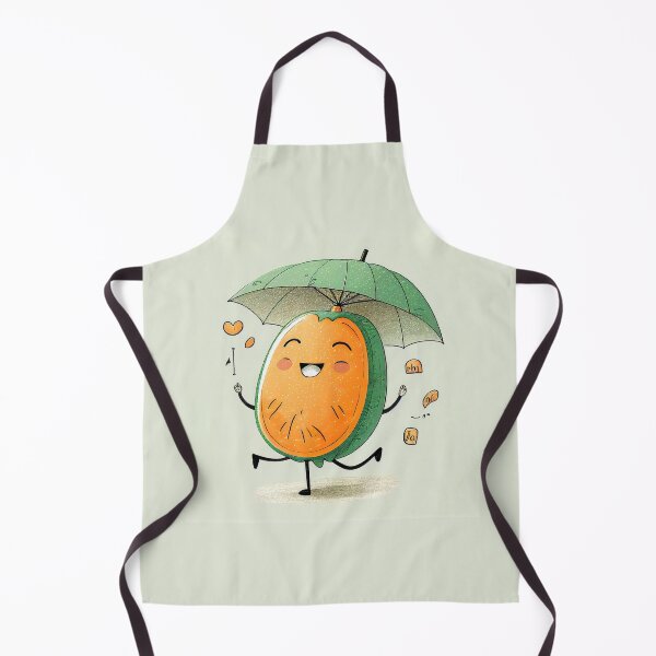 Item preview, Kawaii Papaya Smiling Dancing with Umbrella designed and sold by Aurora Hues.