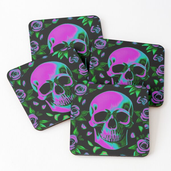 Item preview, Neon Floral Abstract Skull Colorful Roses Design designed and sold by designsbyjuliee.