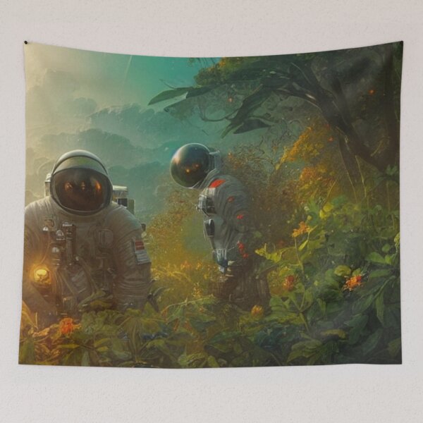 Item preview, Astronaut Duo Gathering Resources on Planet designed and sold by Space-Wear.