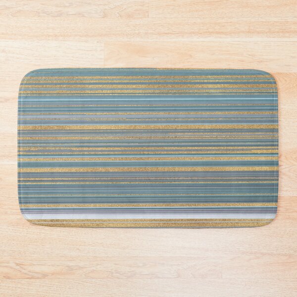 Item preview, Golden Wave Blue Stripes Pattern designed and sold by Vic Torys ☆.