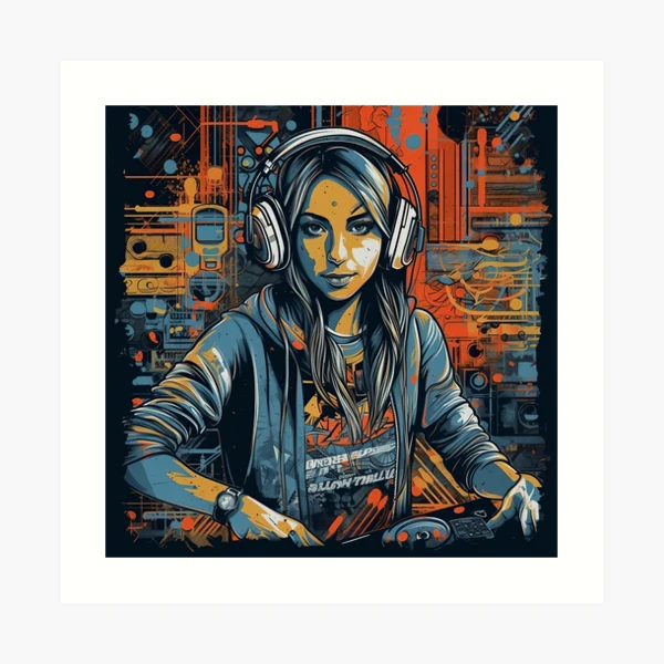 Young female DJ