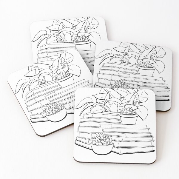 Item preview, Plants and Books - black and white designed and sold by gaslight-n.