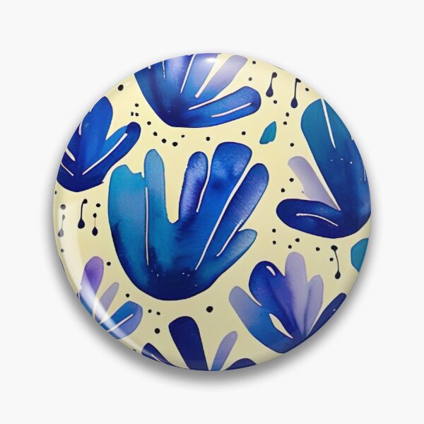 Item preview, Blue flower pattern in watercolor designed and sold by miraclestudio.