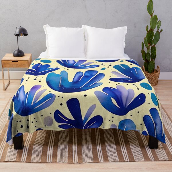 Item preview, Blue flower pattern in watercolor designed and sold by miraclestudio.