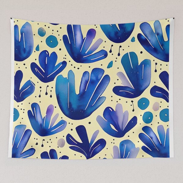 Item preview, Blue flower pattern in watercolor designed and sold by miraclestudio.